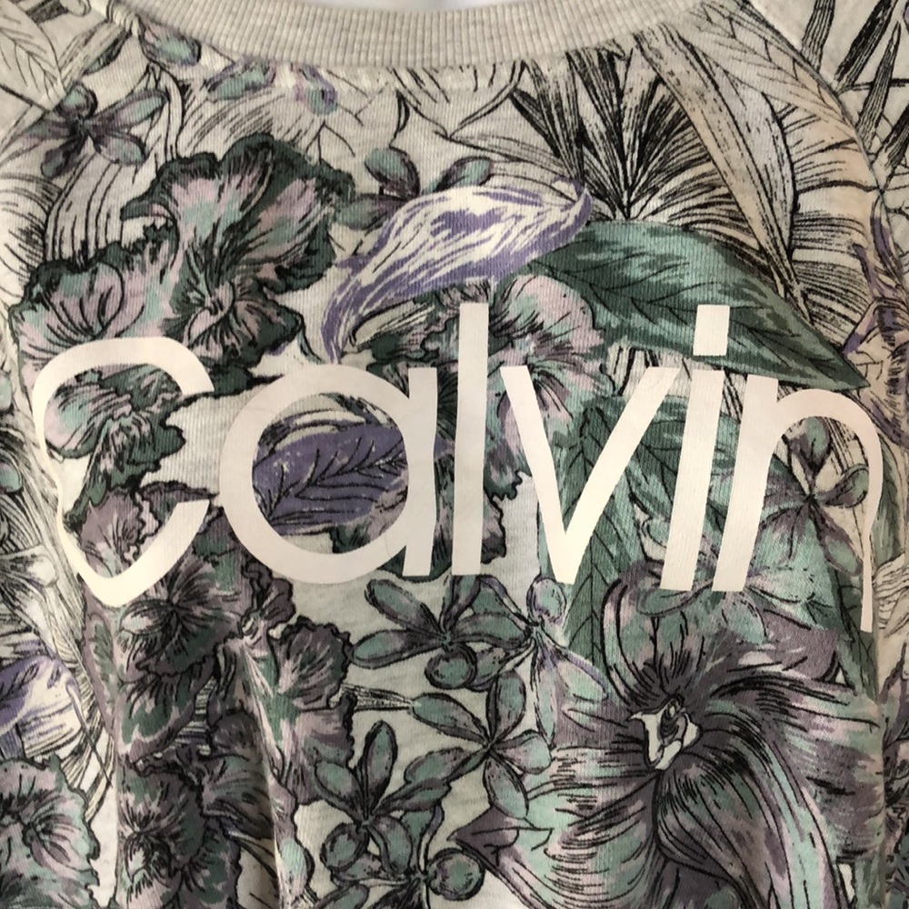 Calvin Klein Floral Sweatshirt cotton/ polyester blend - Picture 2 of 7